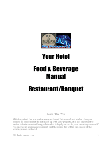 Food and Beverage Manual - Hotel Training We Train Hotels