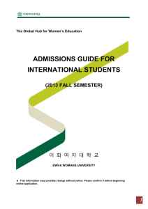 The Global Hub for Women's Education ADMISSIONS GUIDE FOR