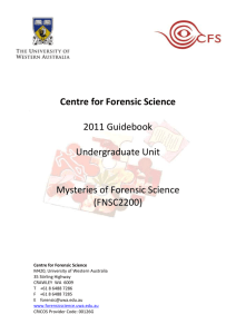 Centre for Forensic Science - The University of Western Australia