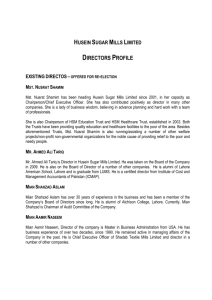 directors profile - Husein Sugar Mills Limited