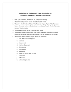 Guidelines for the Research Paper Submission for Round 2 Intel
