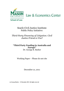 third party funding - Law & Economics Center