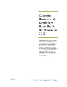 Concerns Brokers and Employers Have About the Reform in 2013