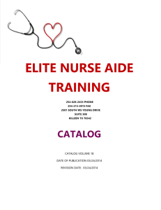 CNA and CMA Catalog 2014 - Elite Nurse Aide Training