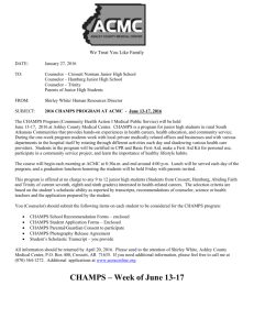 CHAMPS – Week of June 13-17 - Ashley County Medical Center