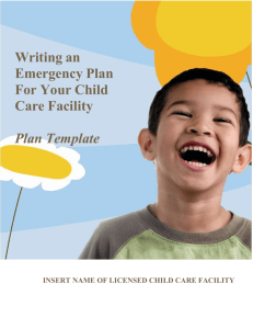 Writing an Emergency Plan For Your Child Care Facility Plan Templ