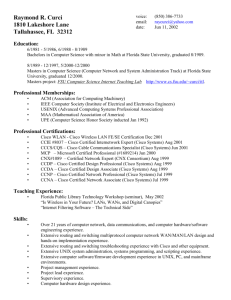 Ray Curci Resume - FSU Computer Science Department