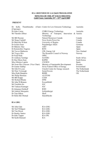 Action 1 - IEA Greenhouse Gas R&D Programme