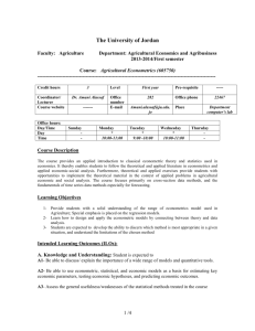 Evaluation - Faculty of Agriculture