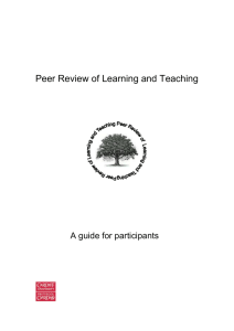 Peer Review of Teaching and Learning