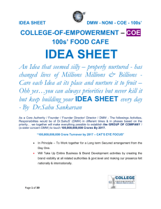IDEA SHEET DMW - NONI - COE - 100s' COLLEGE