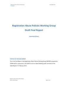 Registration Abuse Policies Working Group