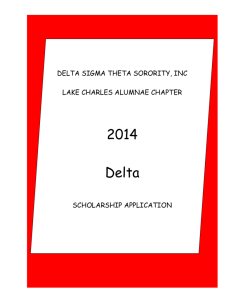 D DELTA SIGMA THETA SORORITY, INC. Delta Sigma Theta