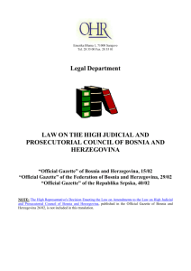 LAW ON - Office of the High Representative