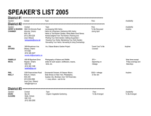 speaker's list 2005 - Ontario Horticultural Association