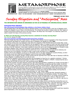 sunday mass obligation-anticipated masses
