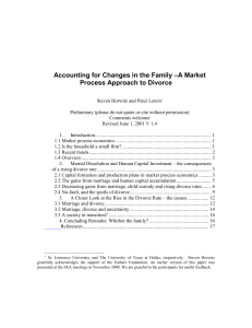 Accounting for Changes in the Family –A Market Process Approach