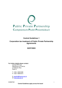 Corporation tax treatment of Public Private Partnership Agreements