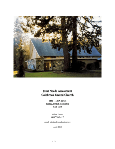 Joint Needs Assessment Colebrook United Church 5441 – 125A