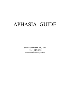 aphasias. - Stroke of Hope Club, Inc.