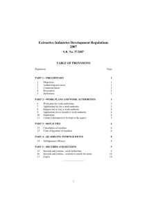 Extractive Industries Development Regulations 2007