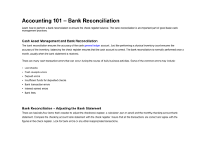 Accounting 101 – Bank Reconciliation