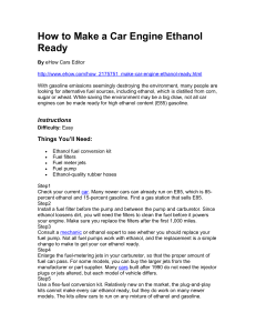 How to Make a Car Engine Ethanol Ready