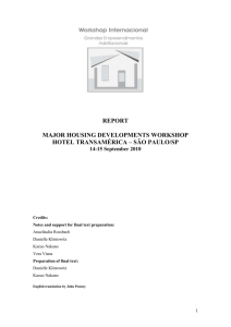 REPORT MAJOR HOUSING DEVELOPMENTS WORKSHOP