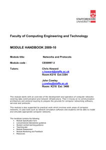 Networks and protocols Module Handbook 2009-10