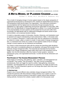 Meta-Model of Planned Change: Organizational Development