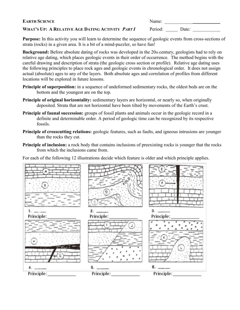 Earth Science Lab Relative Dating 2 Answer Key - The Earth Images