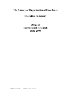 The Survey of Organizational Excellence Executive Summary
