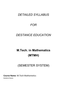 M.Tech in Mathematics - Karnataka State Open University