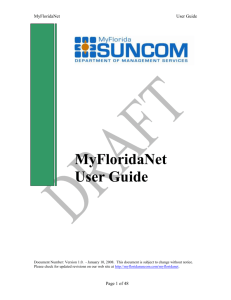 1.0 User Guide Purpose - Department of Management Services