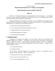 IQAC Report 2009-10 - Manikchand Pahade Law College