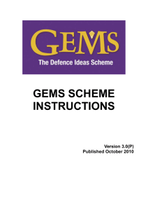 GEMS Scheme Organisation - UK Government Web Archive