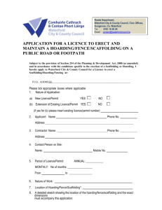 Licence Application Form for Erection of Fencing Hoarding or