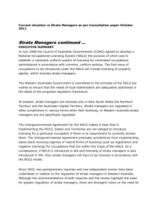 Submission on the Licensing of Strata Managers in WA 2012
