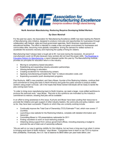 North American Manufacturing: Reshoring Requires Developing