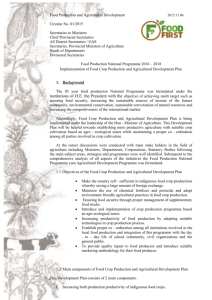 Food Production and Agricultural Development 2015.11.06 Circular