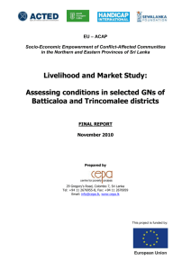 Livelihood and Market Study: