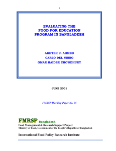 Evaluating the Food for Education Program in Bangladesh