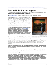 Second Life: It's not a game