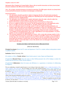 Info sheet for exempt studies - Offices of DePaul