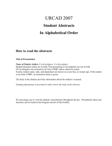 URCAD 2007 abstracts..
