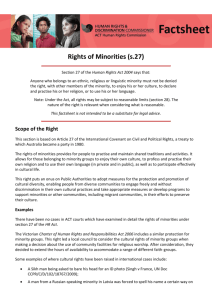 Rights of Minorities (s.27)