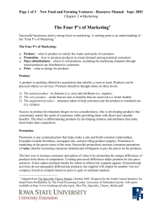 The Four P's Of Marketing - Agricultural Marketing Resource Center