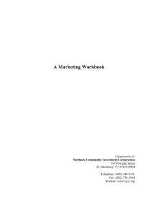 A Marketing Workbook - Northern Community Investment