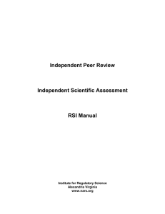 Independent Peer Review - Institute for Regulatory Science