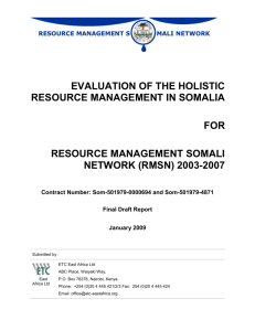 RMSN EVALUATION JAN 09 - Resource Management Somali